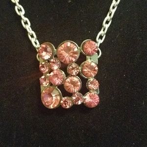 Beautiful Pink Crystal necklace on 18 inch chain